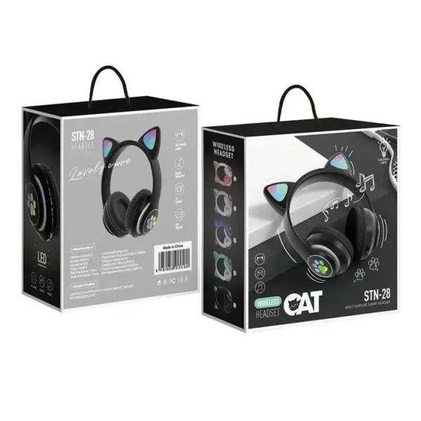 Cute Cat Ear Bluetooth Headphone Kid Girl Music Wireless Helmet TF Card Gaming Earphone with Mic Phone Headset(Purple) - Image 4
