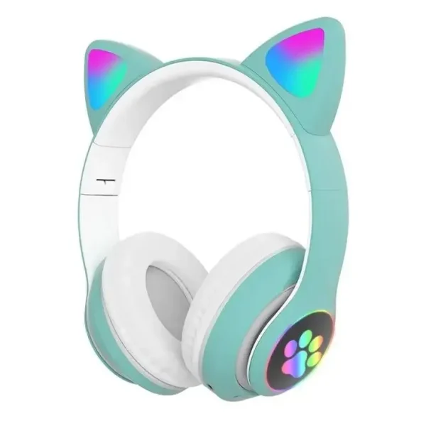 Cute Cat Ear Bluetooth Headphone Kid Girl Music Wireless Helmet TF Card Gaming Earphone with Mic Phone Headset(Purple) - Image 2