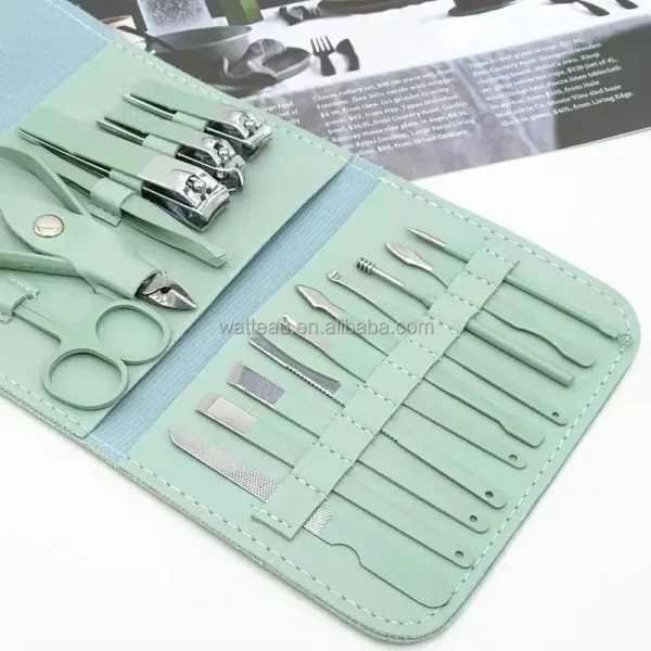 16Pcs Manicure Set Stainless Steel Nail Clippers Kit And Pedicure - Image 7