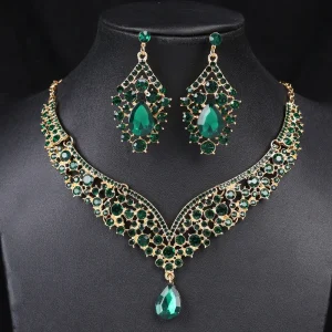Bamboo Chain Electroplating Necklace with Earring