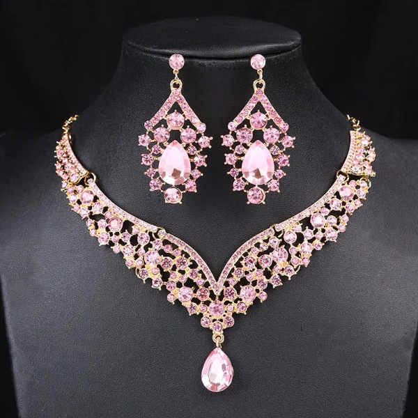Bamboo Chain Electroplating Necklace with Earring - Image 3