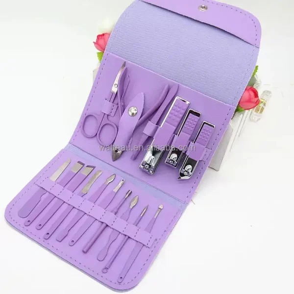 16Pcs Manicure Set Stainless Steel Nail Clippers Kit And Pedicure - Image 2