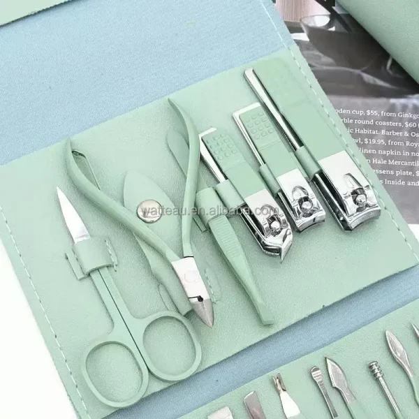 16Pcs Manicure Set Stainless Steel Nail Clippers Kit And Pedicure
