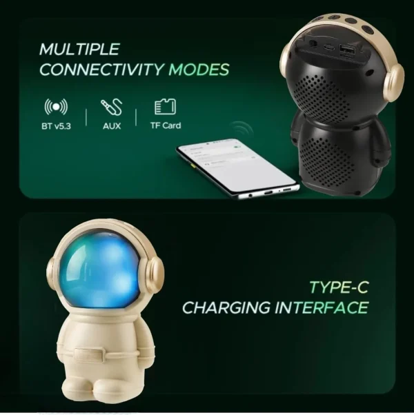 NEW X-808 Astronaut Light Portable Radio Astronaut Smart BT Speaker Astronaut Design LED Night Light Music Speaker - Image 4